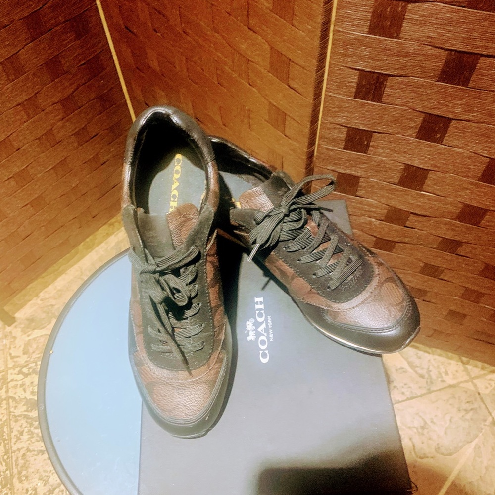 Logo coach sneakers brown